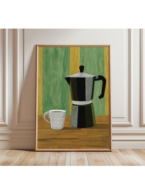 Ninastore Moka Pot Kahve Posteri, Orta Çağ Mutfak Sanatı, Retro Kafe Baskısı, Minimalist Natürmort Tablosu, Mo