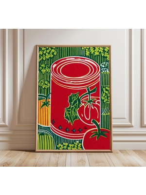 Ninastore Domates Çorbası Posteri Pop Art Mutfak Baskısı Retro Yemek Duvar Sanatı Orta Çağ Modern Sanat Eseri