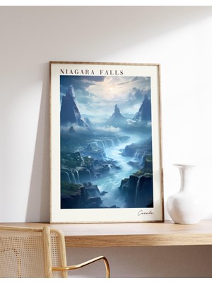Ninastore Niagara Şelaleleri Seyahat Posteri | Kanada Seyahat Dekorasyonu | Kanada Posteri | Niagara Şelaleler