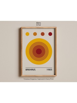 Ninastore Bauhaus Renkleri Turuncu Soyut Baskı Minimalist Turuncu Daireler Sanatı 1923 Geometrik Grafik Retro