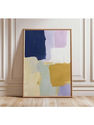 Ninastore Soyut Geometrik Duvar Sanatı Posteri | Orta Çağ Modern Baskı | Renk Bloklu Minimalist Sanat Eseri |