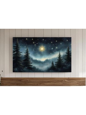 Ninastore Noel Tv Sanatı | Samsung Çerçeve Için Doğuş Yıldızı Dekoru | Kış Hristiyan Sanatı | Şenlikli Ev Deko