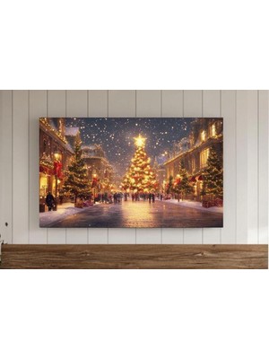 Ninastore Nötr Noel Çerçevesi Tv Sanatı Altın Noel Ağacı Şenlikli Şehir Samsung Karlı Şehir Kış Tatili Samsung