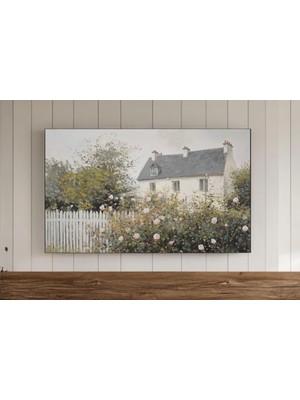 Ninastore Kır Gülü Bahçesi Çerçeveli Tv Duvar Sanatı Ilkbahar Samsung Ekran Koruyucu Yaz Yağlı Boya Çiftlik Ev