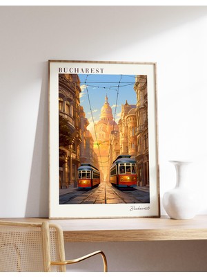 Ninastore Bükreş Seyahat Posteri | Bükreş Seyahat Dekorasyonu | Bükreş Posteri | Bükreş Baskısı | Seyahat Bask