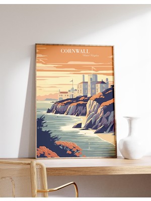 Ninastore Ingiltere Seyahat Posteri | Cornwall Seyahat Baskısı | Ingiltere Duvar Dekoru | Ingiltere Sanat Hedi