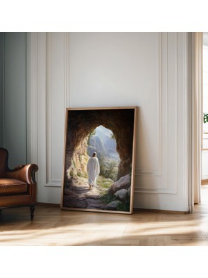 Ninastore Isa Duvar Sanatı Paskalya Sanat Baskısı Boş Mezar Sahnesi Tablosu Paskalya Duvar Dekoru Hristiyan Po