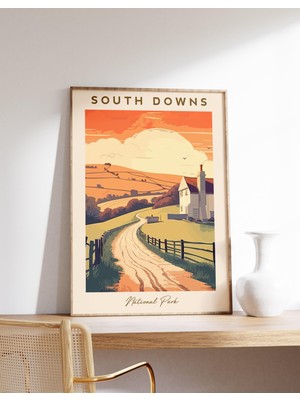 Ninastore Birleşik Krallık Duvar Sanatı | South Downs Seyahat Baskısı | South Downs Dekorasyonu | Birleşik Kra