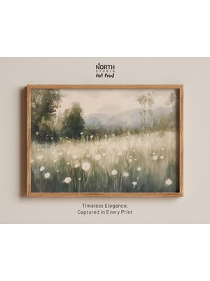 Ninastore Ilkbahar Manzarası Posteri Modern Çiftlik Evi Manzara Baskısı Vintage Tablo Manzara Sanatı Empresyon