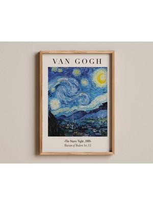 Ninastore Yıldızlı Gece Tablosu, Vincent Van Gogh'un Gece Gökyüzü Resmi, Etkileyici Fırça Darbeleriyle Yapılmı