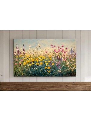 Ninastore Ilkbahar Çiçekleri Çerçeveli Tv Duvar Sanatı Dokulu Renkli Arka Plan Samsung Dijital Indirme Ekran K