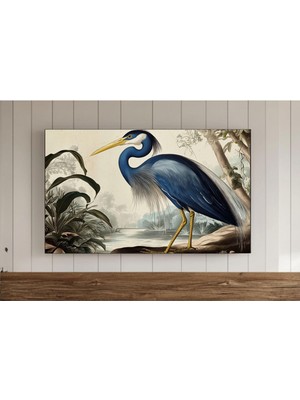 Ninastore Mavi Balıkçıl Tropikal Kuş Vintage Samsung Çerçeve Tv Sanatı Vintage Ekran Koruyucu Dijital Indirme