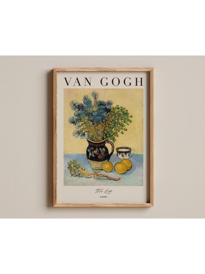 Ninastore Natürmort Baskısı, Vincent Van Gogh'un Çiçek ve Meyve Tablosunun Canlı Sanat Reprodüksiyonu, Müze Ka