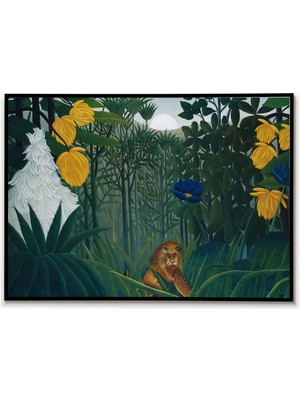 Ninastore Henri Rousseau Aslan Ziyafeti Posteri Henri Rousseau Reprodüksiyon Baskı Orman Resmi Aslan Teması Fr