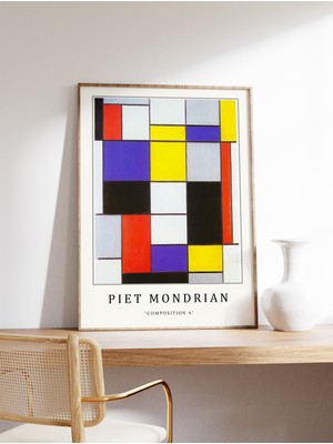 Ninastore Piet Mondrian Poster Kompozisyonu Bir Piet Mondrian Sanat Baskısı Bauhaus Posteri Soyut Sanat Kübizm