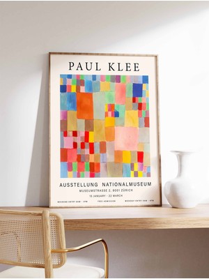 Ninastore Paul Klee Sergi Posteri: Kum Üzerindeki Çiçekler Paul Klee Sanat Baskısı: Soyut Duvar Sanatı, Modern