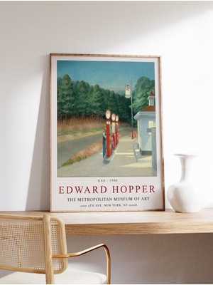Ninastore Edward Hopper Sergisi Posteri Gaz Duvar Sanatı Dekorasyonu Gerçekçilik Mimari Manzara Hediye Fikri M