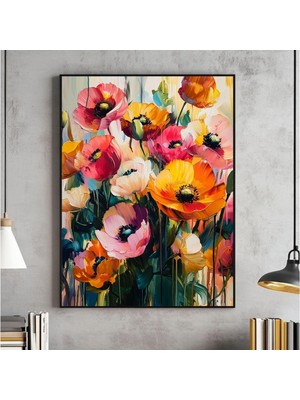 Ninastore Soyut Çiçekli Duvar Sanatı Renkli Çiçek Baskısı Yazdırılabilir Ev Dekorasyonu ve Hediyeler Maksimali