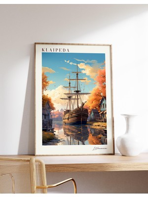 Ninastore Klaipeda Seyahat Posteri | Litvanya Seyahat Dekorasyonu | Litvanya Posteri | Klaipeda Baskısı | Seya