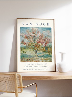 Ninastore Van Gogh Sergisi Posteri: Çiçek Açmış Şeftali Ağaçları, Van Gogh Sanat Baskısı, Çiçekli Duvar Sanatı