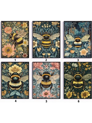Ninastore William Morris Poster Seti Arı Posteri William Morris Baskıları Botanik Dekorasyon Çiçek Sanatı Kew