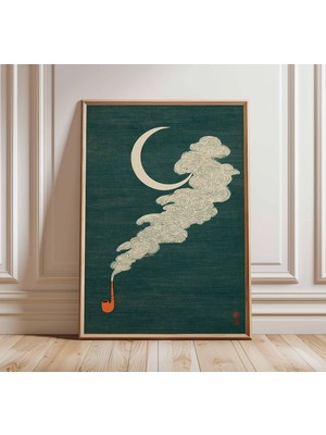 Ninastore Minimalist Duman Sanatı Baskısı, Modern Soyut Duvar Sanatı, Çağdaş Çizgi Çizim Posteri, Yeşil Esteti