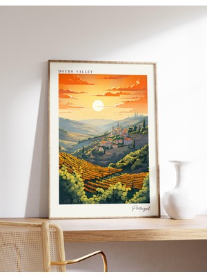Ninastore Douro Vadisi Seyahat Posteri | Portekiz Seyahat Dekorasyonu | Portekiz Posteri | Douro Vadisi Baskıs