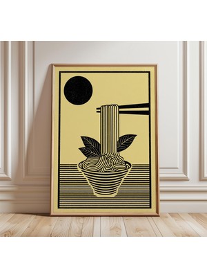 Ninastore Japon Erişte Posteri Minimalist Mutfak Duvar Sanatı Ramen Baskısı Modern Asya Yemekleri Illüstrasyon