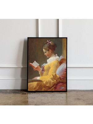 Ninastore Jean-Honore Fragonard'ın "okuyan Genç Bir Kız" Tablosunun Baskısı, Viktorya Dönemi Sanatı, Viktorya