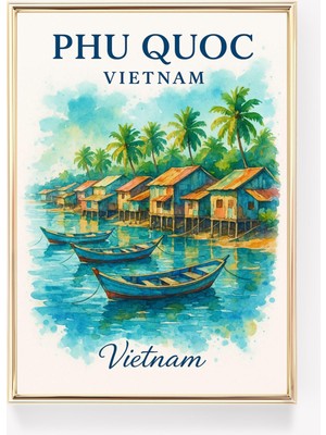 Ninastore Phu Quoc Seyahat Posteri Vietnam Duvar Sanatı Vintage Baskı Seyahat Dekorasyonu Hediye Fikri