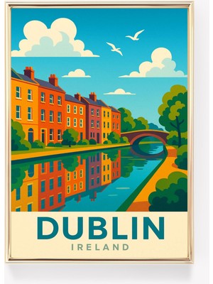 Ninastore Dublin Vintage Seyahat Posteri Irlanda Duvar Sanatı Dublin Baskısı Retro Duvar Dekoru Irlanda Hediye