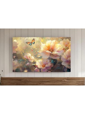 Ninastore Çiçek Çerçeveli Tv Duvar Sanatı, Vintage Kır Çiçekleri Ilkbahar ve Sonbahar Temalı, Hüzünlü Antik Çi
