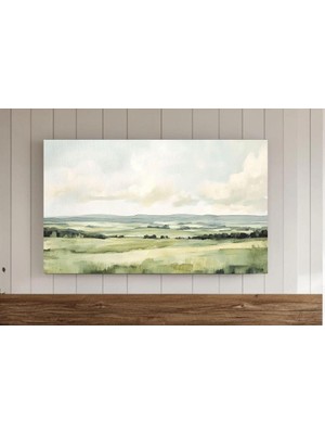 Ninastore Soyut Manzara Çerçeveli Tv Duvar Sanatı Modern Bahar Manzarası Tablosu Samsung Duvarı Kırsal Çiftlik