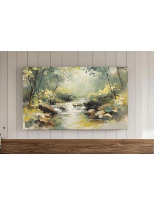 Ninastore Ilkbahar Deresi Manzarası Tablosu Çerçeveli Tv Sanatı Ilkbahar Ormanı Nehir Manzarası Ekran Koruyucu