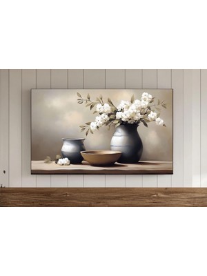 Ninastore Seramik Natürmort Tablo Çerçevesi Tv Duvar Sanatı Ilkbahar Çiçekleri Dijital Indirme Ortanca Tablosu