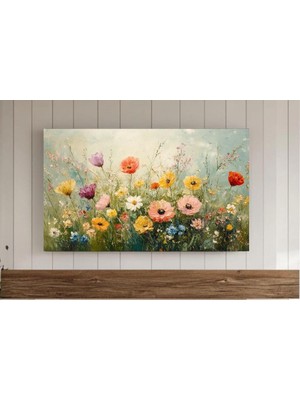 Ninastore Çiçek Çerçeveli Tv Duvar Sanatı, Yabani Çiçekler, Ilkbahar ve Sonbahar Çiçek Dekorasyonu, Vintage An