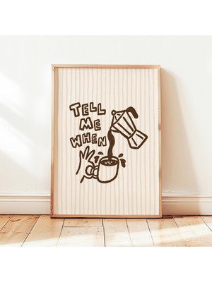 Ninastore "bana Ne Zaman Söyle" Baskılı Retro Kahve Posteri Y2K Mutfak Duvar Dekoru