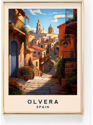 Ninastore Olvera Seyahat Posteri | Ispanya Seyahat Dekorasyonu | Ispanya Posteri | Olvera Baskı | Seyahat Bask