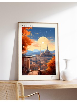 Ninastore Atina Seyahat Posteri | Yunanistan Seyahat Dekorasyonu | Yunanistan Posteri | Atina Baskısı | Seyaha
