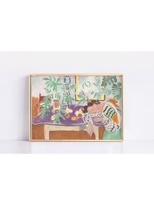 Ninastore Henri Matisse'in Uyuyan Kadınlı Natürmort Tablosu Baskısı, Henri Matisse Posteri, Henri Matisse Duva