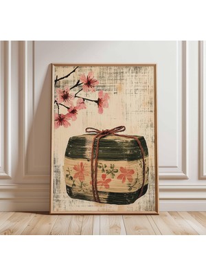 Ninastore Japon Çiçek Sepeti Posteri, Vintage Asya Duvar Sanatı Baskısı, Kiraz Çiçeği Tablosu, Wabi Sabi Zen M