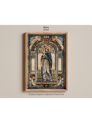 Ninastore Jeanne Antoinette Labrousse'un Madonna ve Çocuk Tablosu, Vintage Katolik Sanatı, Isa Sanatı, Duvar S