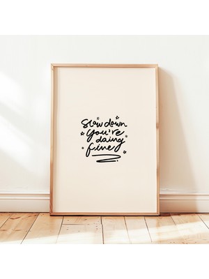 Ninastore Yavaşla, Gayet Iyi Gidiyorsun! Retro Tipografi Poster, Nötr Minimalist Duvar Dekoru, Çerçevesiz