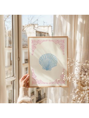 Ninastore Coquette Deniz Kabuğu Baskısı | Dijital Sanat Indirme | Sevimli Yaz Sanat Baskısı | Kız Çocuklarına