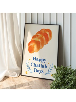 Ninastore Mutlu Çallah Günleri Baskısı | Dijital Sanat Indirme | Sevimli Suluboya Hanuka Illüstrasyon Sanatı |