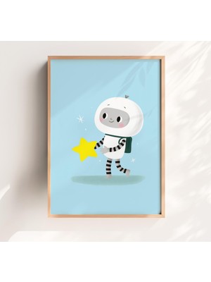 Ninastore Astronot Temalı Çocuk Odası Baskısı – Uzay Temalı Çocuk Odası Dekorasyonu (Dijital Indirme)
