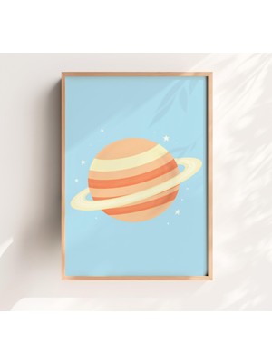 Ninastore Pastel Satürn Gezegeni Baskılı Çocuk Odası Dekorasyonu (Dijital Indirme)