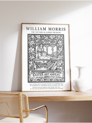 Ninastore William Morris Çiçekli Kuş Sanat Baskısı William Morris Sergi Posteri Vintage Poster Hayvan Sanatı Ç