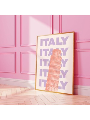 Ninastore Italya Seyahat Baskısı Dijital Sanat Indirme Italya Pisa Kulesi Seyahat Sergisi Baskısı Sevimli Tren