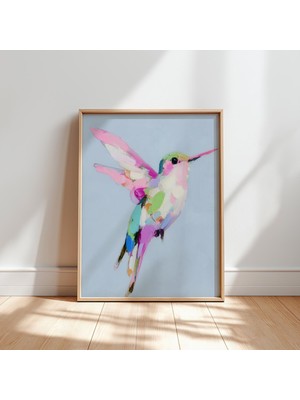 Ninastore Sinekkuşu Pastel Sanat Baskısı: Renkli Empresyonist Hayvan (Dijital Indirme)